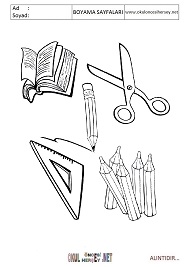 okul-öğeleri boyama sayfaları